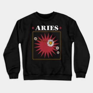 Floral Zodiac: Astrology Sign Aries Crewneck Sweatshirt